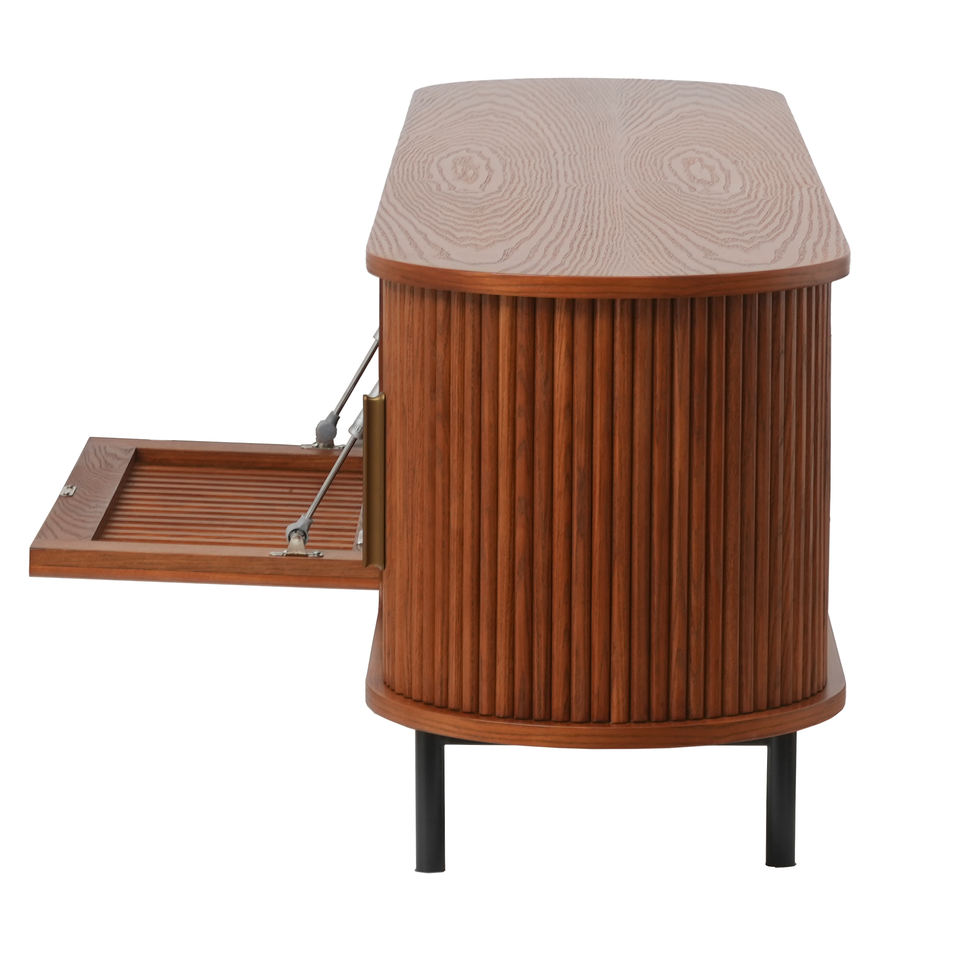 Voxhome High Quality Modern Designer TV Cabinet Luxury Walnut Solid Wood Simple Style for Living Room