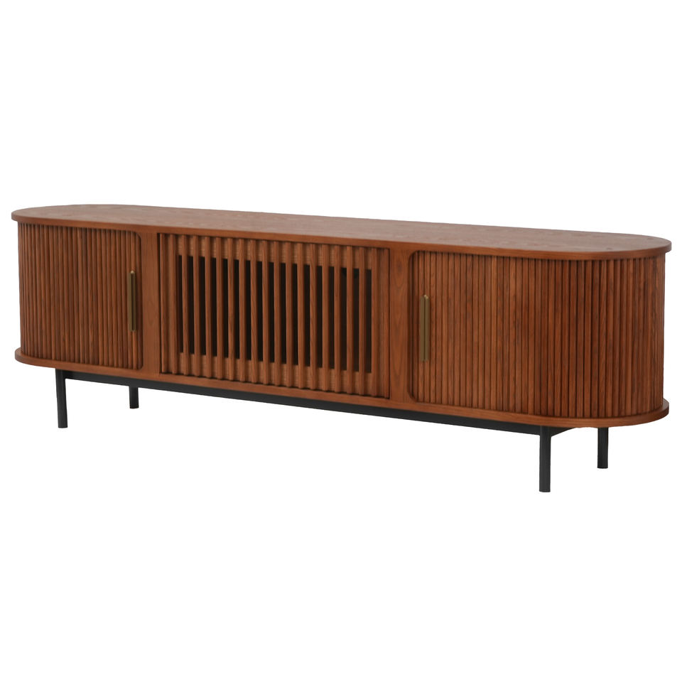 Voxhome High Quality Modern Designer TV Cabinet Luxury Walnut Solid Wood Simple Style for Living Room