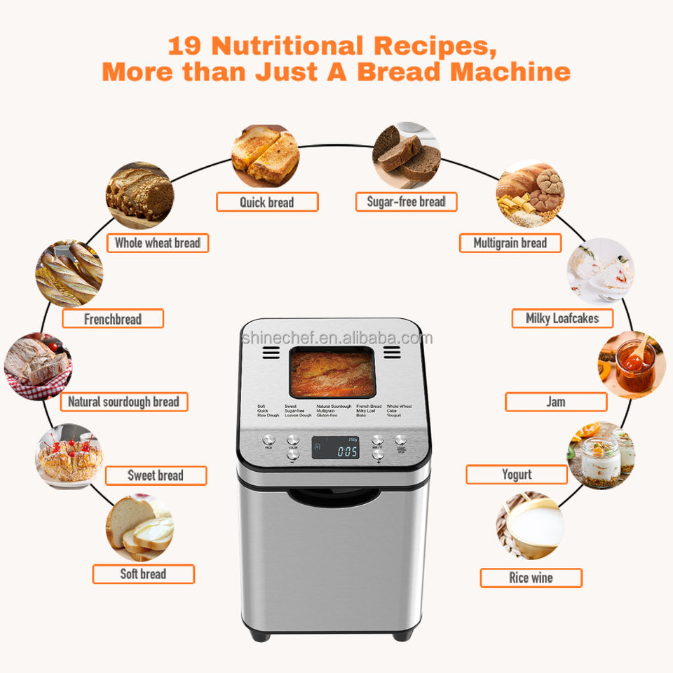 Automatic 19 Programs Versatile Baking Appliance Smart Baking Suitable Home Bread Makers for Household Bread Making Machine