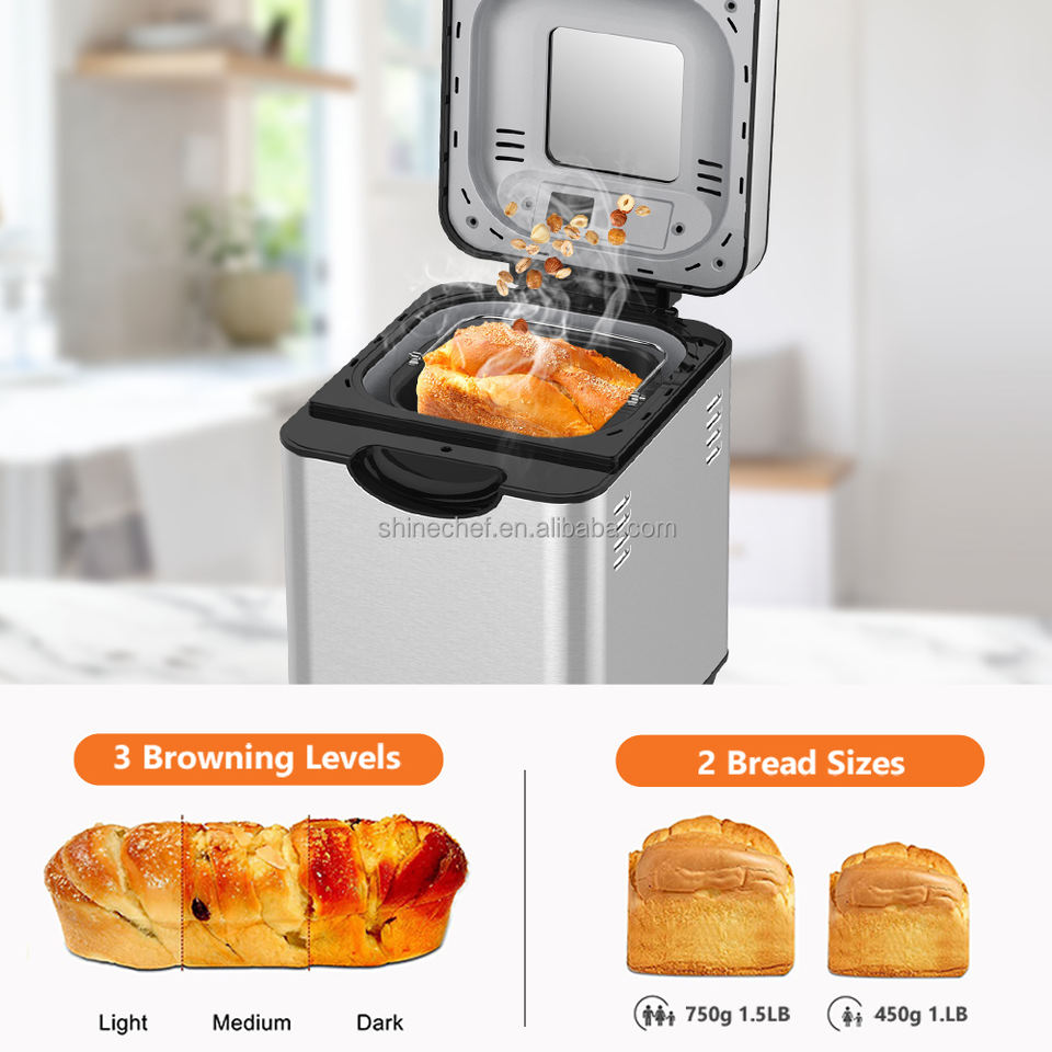 Automatic 19 Programs Versatile Baking Appliance Smart Baking Suitable Home Bread Makers for Household Bread Making Machine