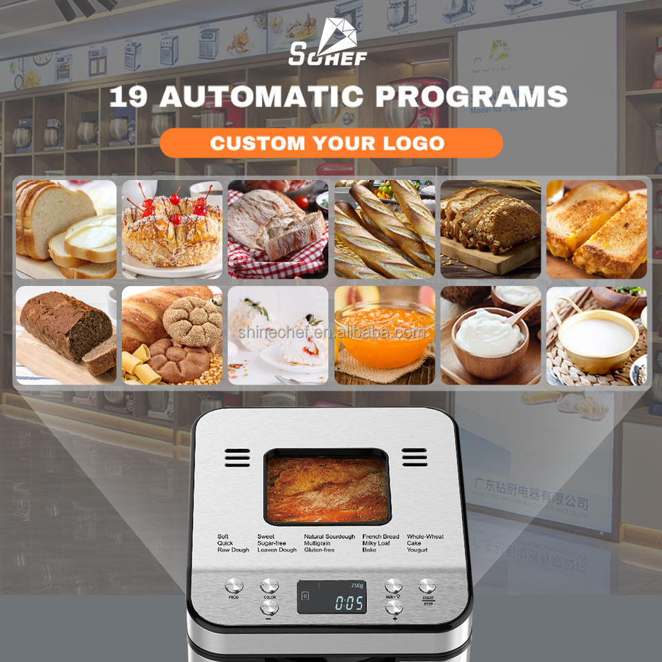 Automatic 19 Programs Versatile Baking Appliance Smart Baking Suitable Home Bread Makers for Household Bread Making Machine