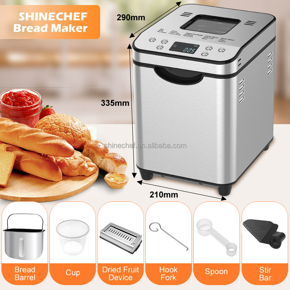 Automatic 19 Programs Versatile Baking Appliance Smart Baking Suitable Home Bread Makers for Household Bread Making Machine