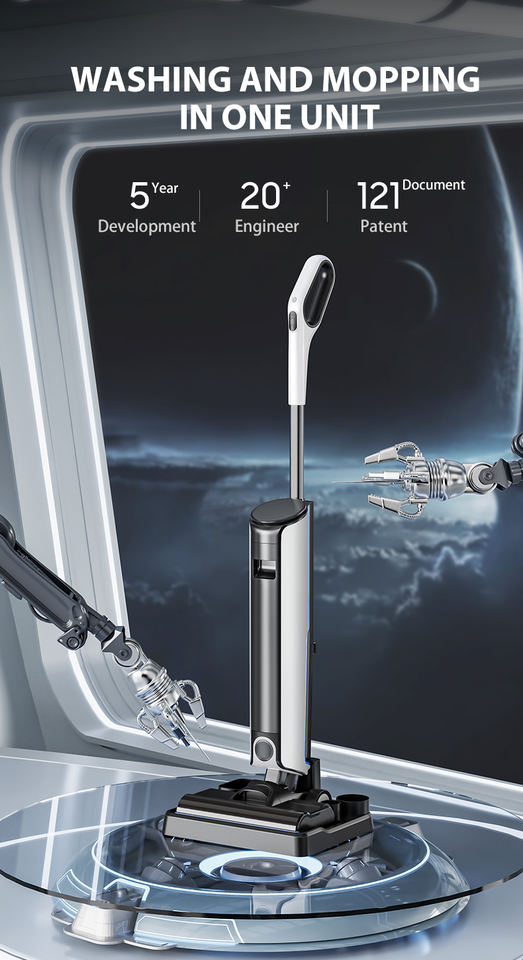 ROHS CE KC 9500pa 120W Brushless Motor 450ml Sewage Wet and Dry Washer Floor Water Wet Dry Vacuum Cleaner and Mop for Home Use