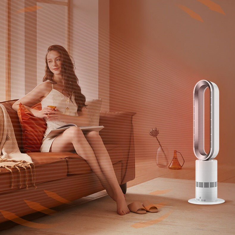 1800W Cool and Hot Electric Room Heater Portable Bladeless Fan Heater Air Conditioner Bladeless and Hot Heater Fan for Home Use