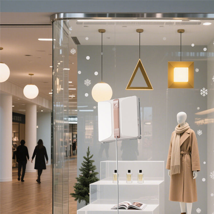 Two-Way Smart Robot Window Washer W3 Anti-Drop Feature 6 Language Options Remote Control Electric Household Use Battery Powered