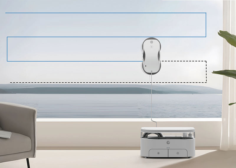 2024 Best Quality Household Auto Water Spray Window & Glass Cleaning Robot with APP & Remote Control Brushless Motor