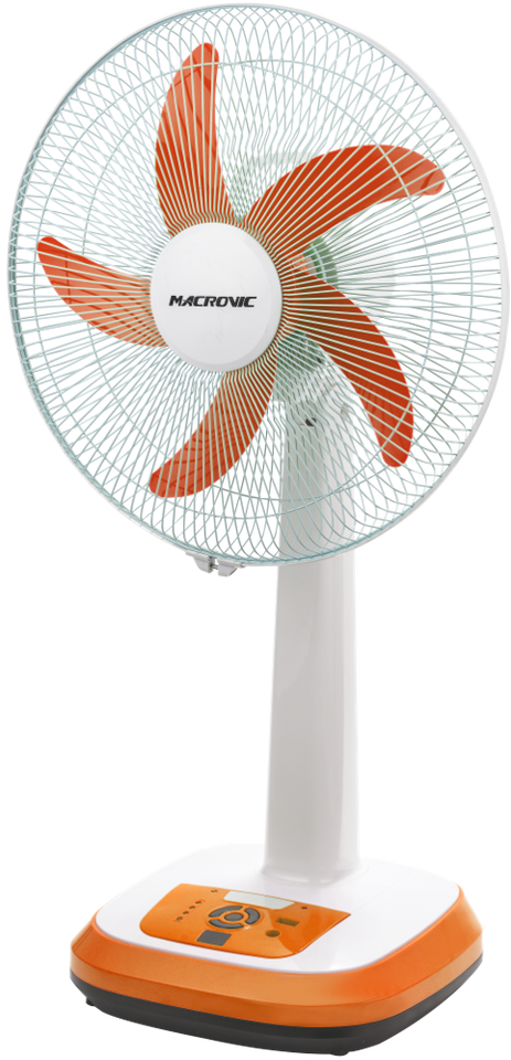 Solar Fan DC/AC Rechargeable 16 Inch Table Fan With Remote Control