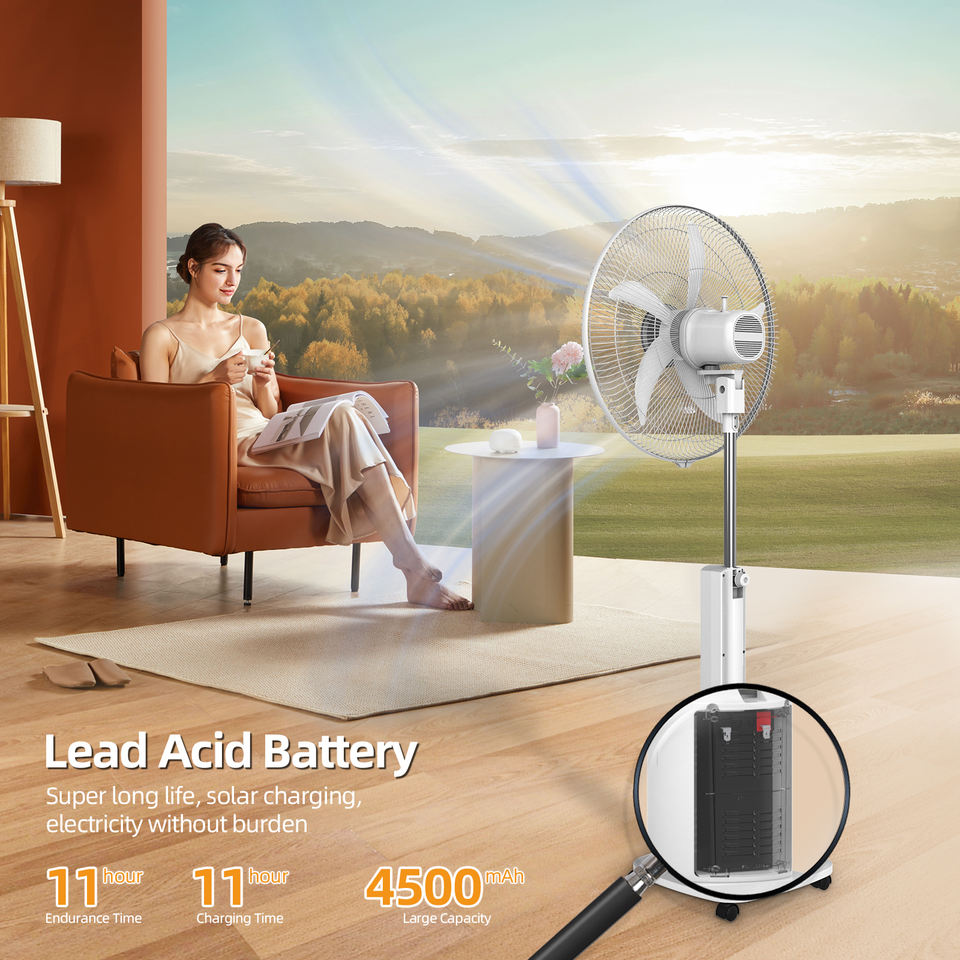 Home Appliances Portable Standing Newest Solar Fan Emergency Rechargeable Stand Fan for Home