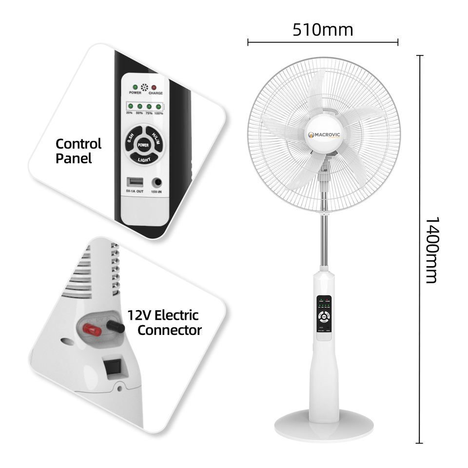 Home Appliances Portable Standing Newest Solar Fan Emergency Rechargeable Stand Fan for Home