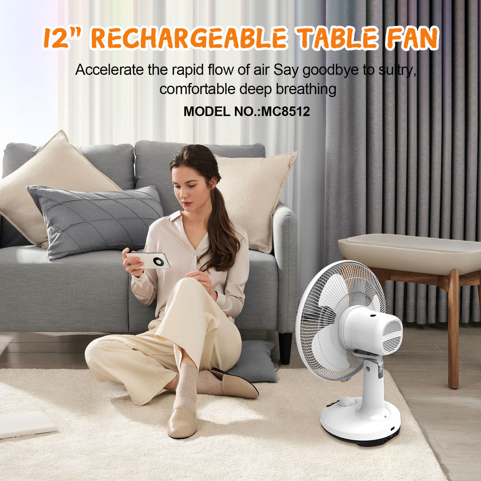 High Speed Cooling Solar Rechargeable Portable Table Wall Fan With Led Light