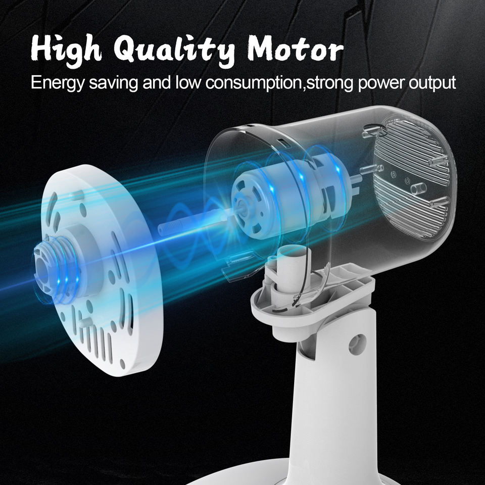 High Speed Cooling Solar Rechargeable Portable Table Wall Fan With Led Light