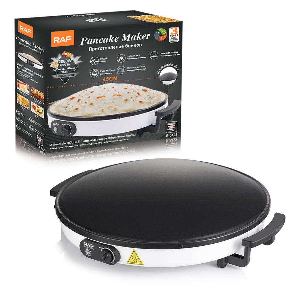 Wholesale Portable Electric Crepe Pancake Maker 55cm Diameter Non-Stick Crepe Pizza Machine for Household Use