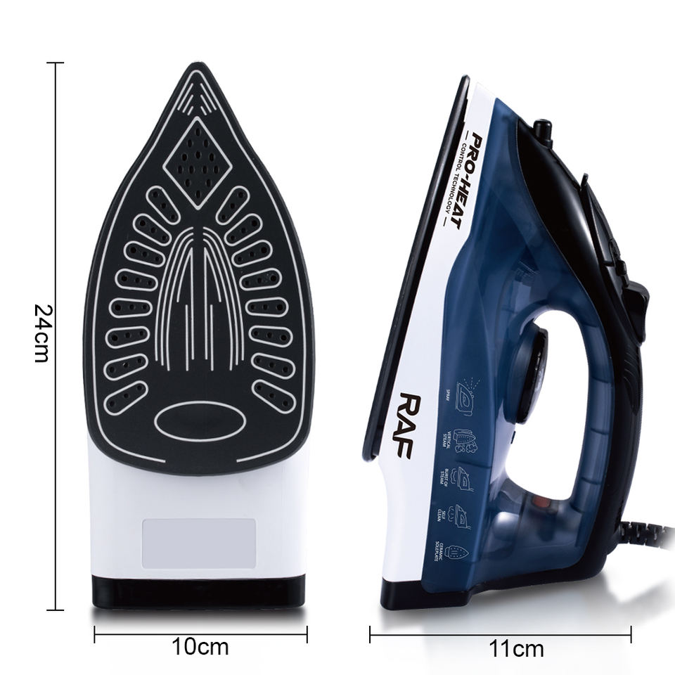 R.11222 RAF 1200W Ceramic Soleplates Non Stick Plate Iron Anti-Drip Steam Iron Electric Steam Iron for Hotels and Household Use
