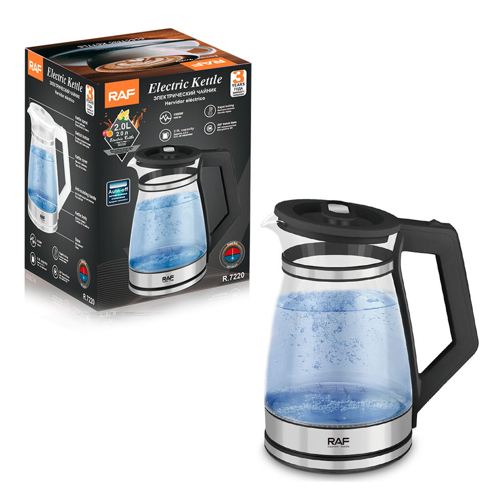 R.7220 Glass Material Automatic Power-off 2L Tea Maker Machine Electric Glass Kettles