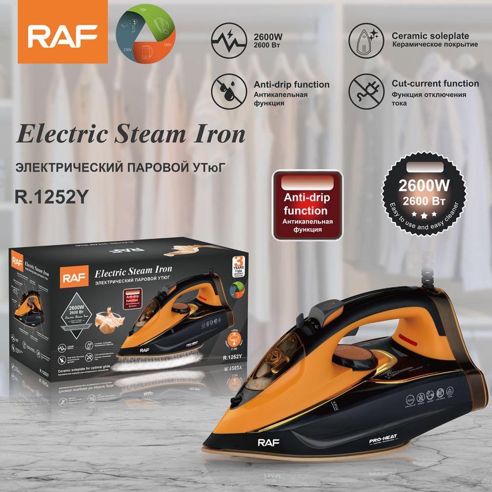 R.1252 Electric Iron Big Heavy Strong Steam Iron for Clothing Handheld Garment Household