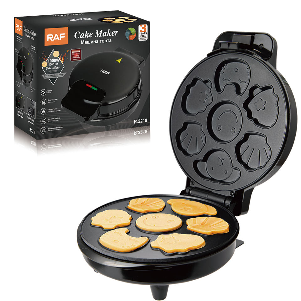 Hot Sales Pan Cake Maker 1000w Double Sided Heating Non Stick Coating Easy to Clean Unifotm Heat RAF