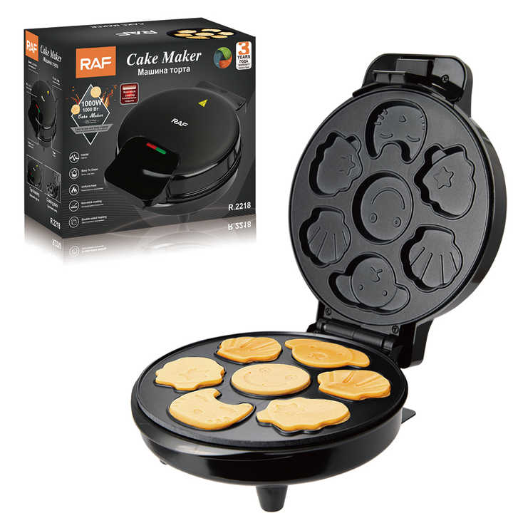 Hot Sales Pan Cake Maker 1000w Double Sided Heating Non Stick Coating Easy to Clean Unifotm Heat RAF
