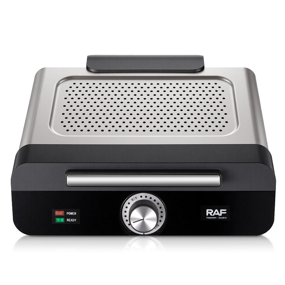 R.2603 Dual Side Heating with Removable Splatter Lid Non Stick Surface for Efficient Grilling and Even Cooking