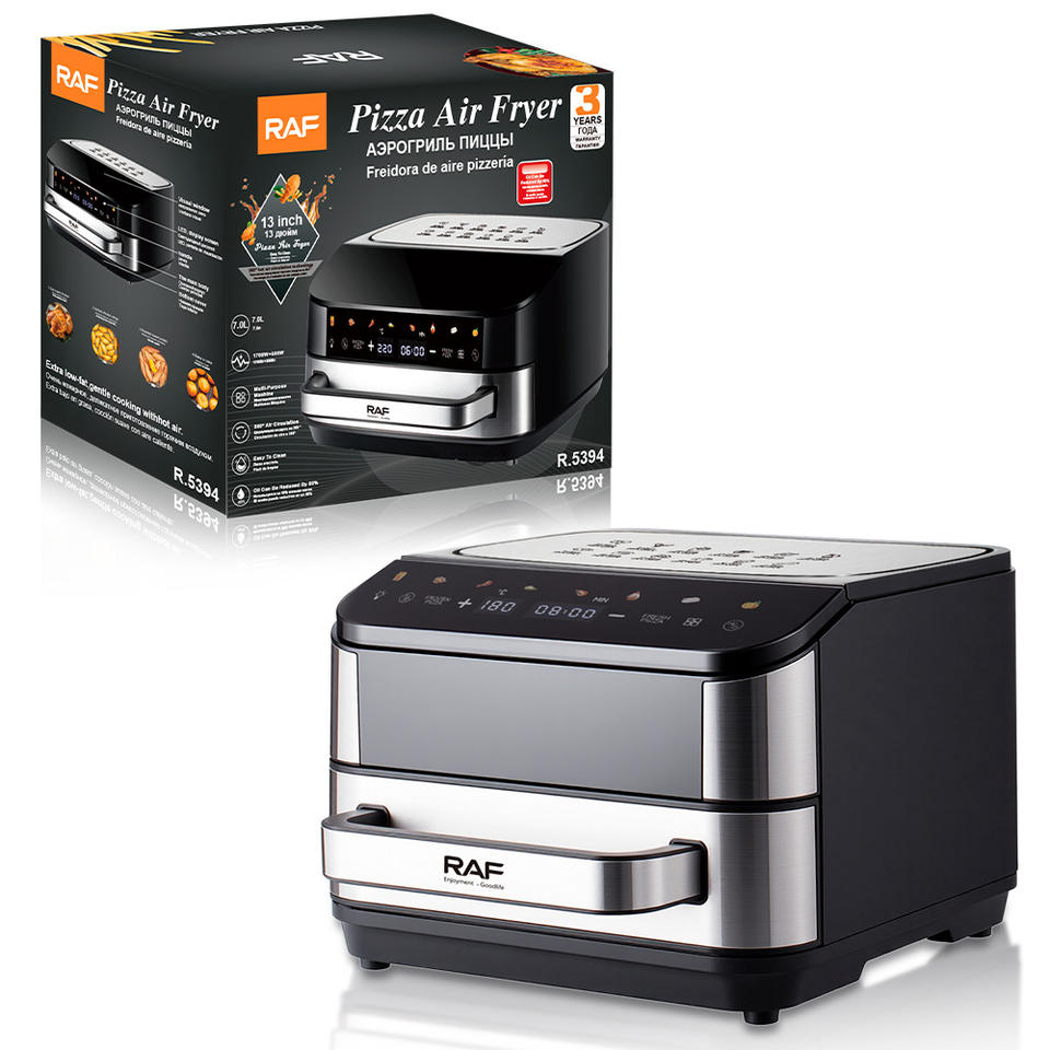 13inch Pizza Oven 3-4L Household Electric Air Fryer 2200W Visible Top Bottom Heating Smokeless Easy Multi-Purpose Easy to Clean