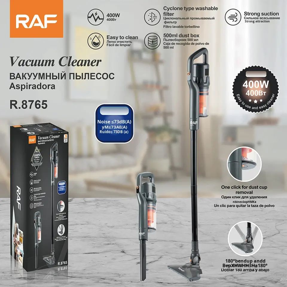 RAF EU Standard 2-in-1 Brush Motor 0.5kg High Suction Corded Handheld High Power Vacuum Cleaner for Household