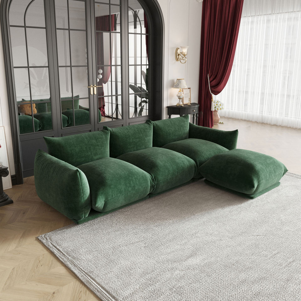 Voxhome Vintage Green Velvet Arflex Sofa Set by Mario Marenco Home Furniture Sectional Modular Sofa Couch Set