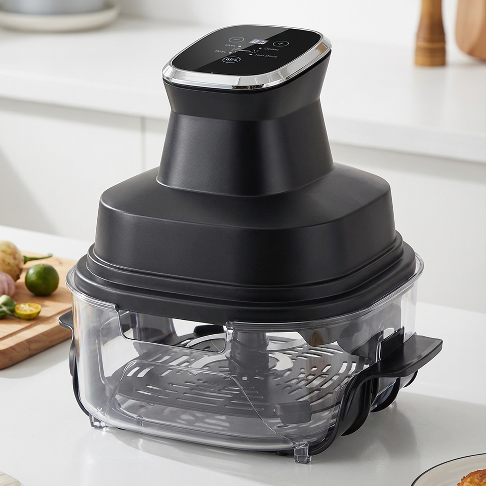 Portable Multi Functional Appliance 4L Glass Bowl 1500W Smart Touch Control Air Fryer for Healthy Cooking