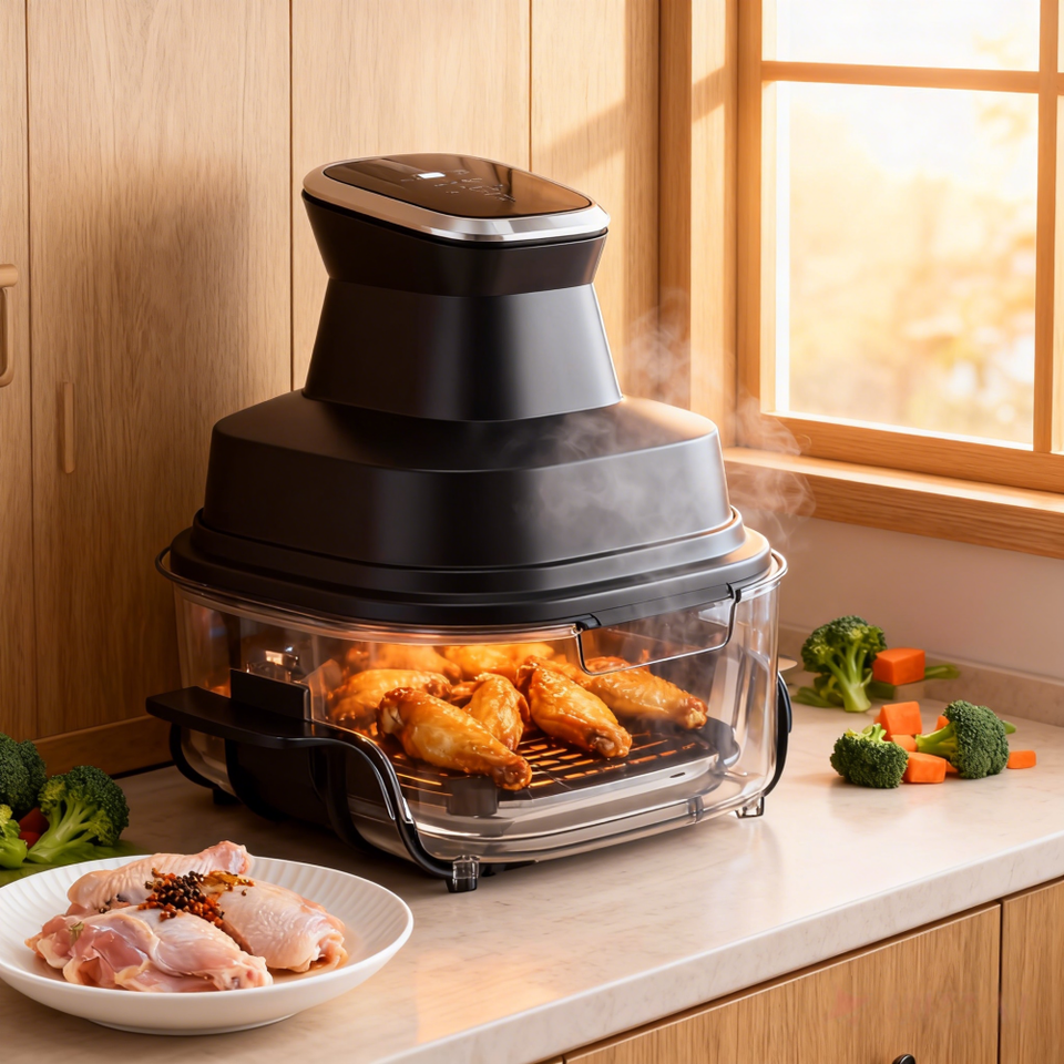 Portable Multi Functional Appliance 4L Glass Bowl 1500W Smart Touch Control Air Fryer for Healthy Cooking