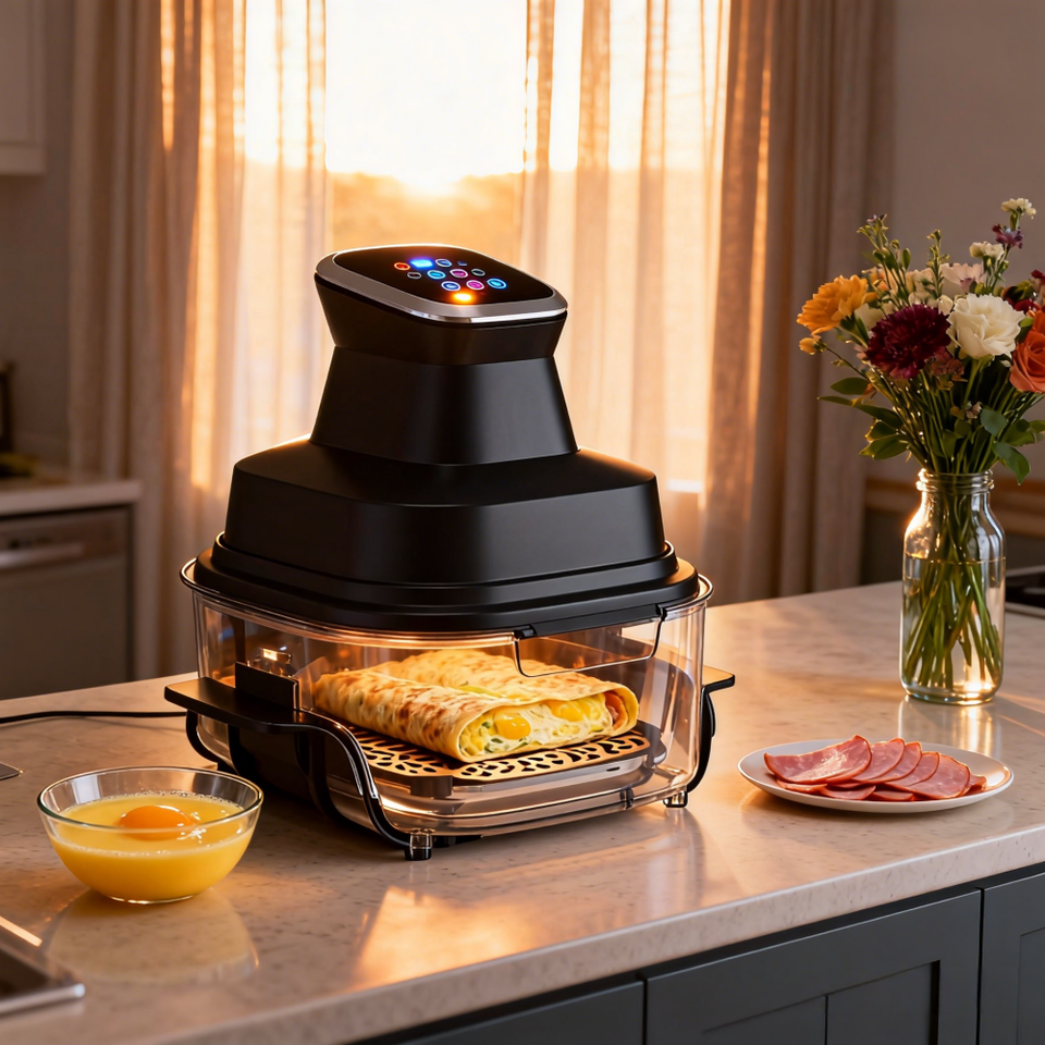 Portable Multi Functional Appliance 4L Glass Bowl 1500W Smart Touch Control Air Fryer for Healthy Cooking