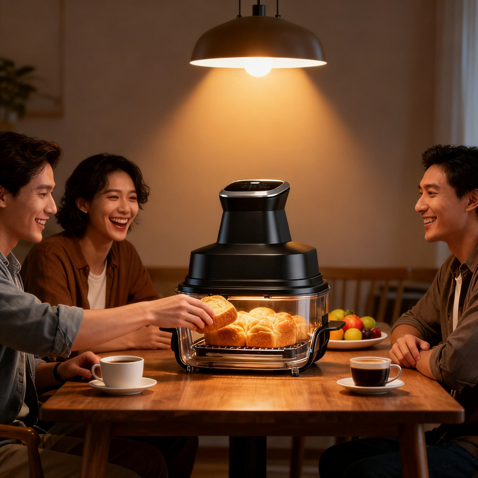 Portable Multi Functional Appliance 4L Glass Bowl 1500W Smart Touch Control Air Fryer for Healthy Cooking