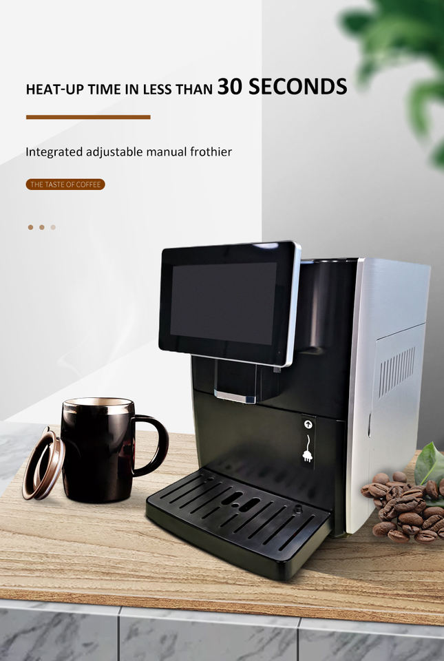 Commercial Cafeteras Electric Coffee Maker Best Business Touch Screen Automatic Bean to Cup Coffee Machine With Milk Tank