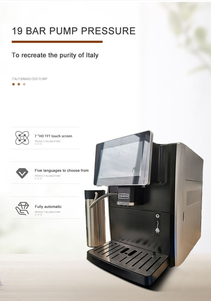 Commercial Cafeteras Electric Coffee Maker Best Business Touch Screen Automatic Bean to Cup Coffee Machine With Milk Tank