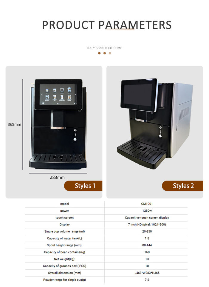 Commercial Cafeteras Electric Coffee Maker Best Business Touch Screen Automatic Bean to Cup Coffee Machine With Milk Tank