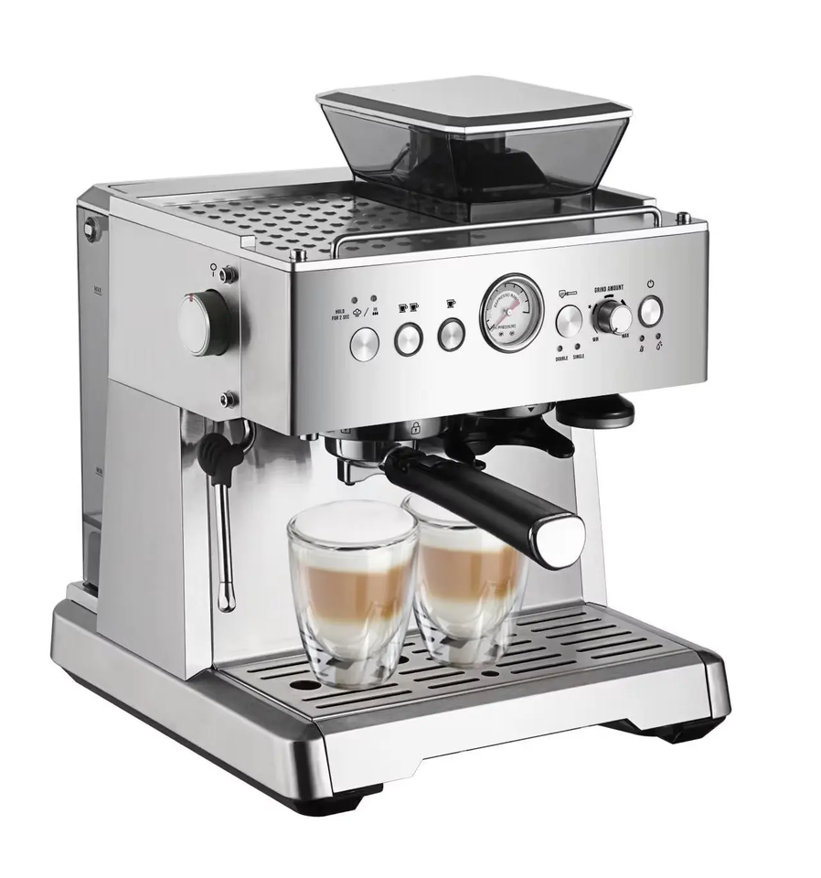 15Bar Semi-Automatic Smart Bean to Cup Professional Lever Italian Espresso Coffee Machine with Grinder