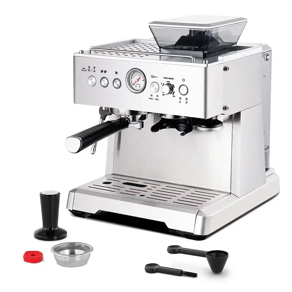15Bar Semi-Automatic Smart Bean to Cup Professional Lever Italian Espresso Coffee Machine with Grinder