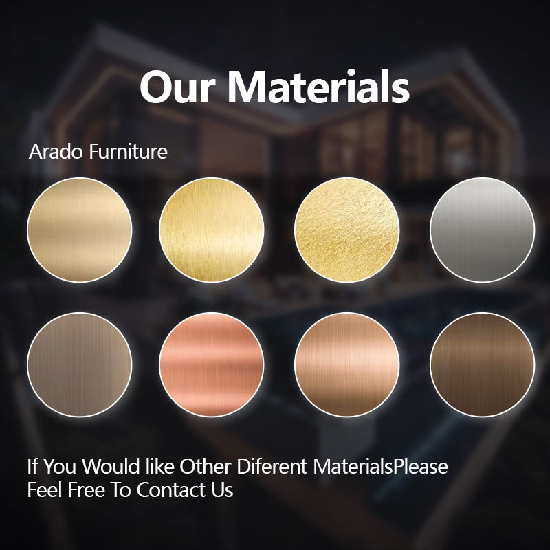 Modern Style Elegant Dining Table for Luxury Villa Furniture Complete Design Wave Stainless Steel Base Large Size Oil Dining Set