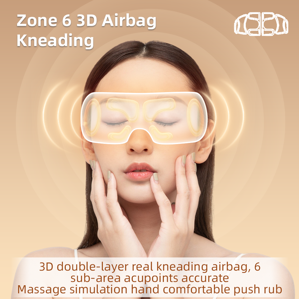 Smart Beauty Eye Massage Machine Heat Compress Vibrating Air Pressure 4 Modes Electric Eye Massager With Music