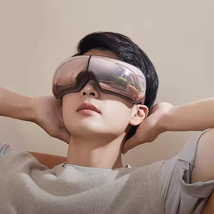 Smart Eye Massager with Air Pressure Heat Vibration and Music for Eye Strain Relief & Face Relaxation Digital Eye Mask