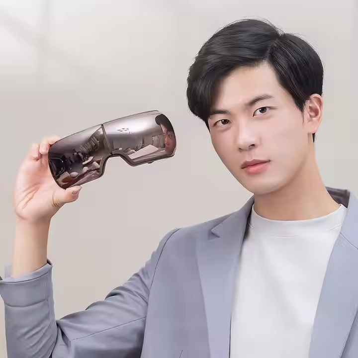 Smart Eye Massager with Air Pressure Heat Vibration and Music for Eye Strain Relief & Face Relaxation Digital Eye Mask