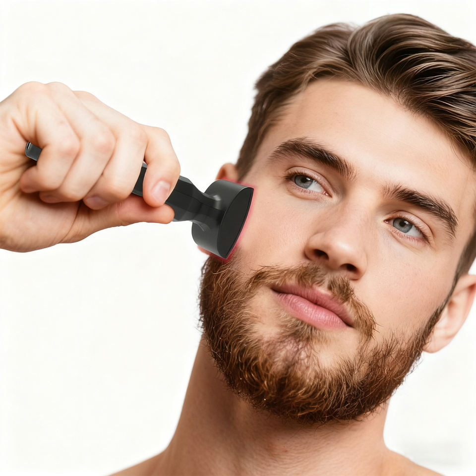 4-in-1 Electric Head Massager Red Light EMS Vibration Microcurrent Derma Stamp Beard Scalp Massager for Hair Growth