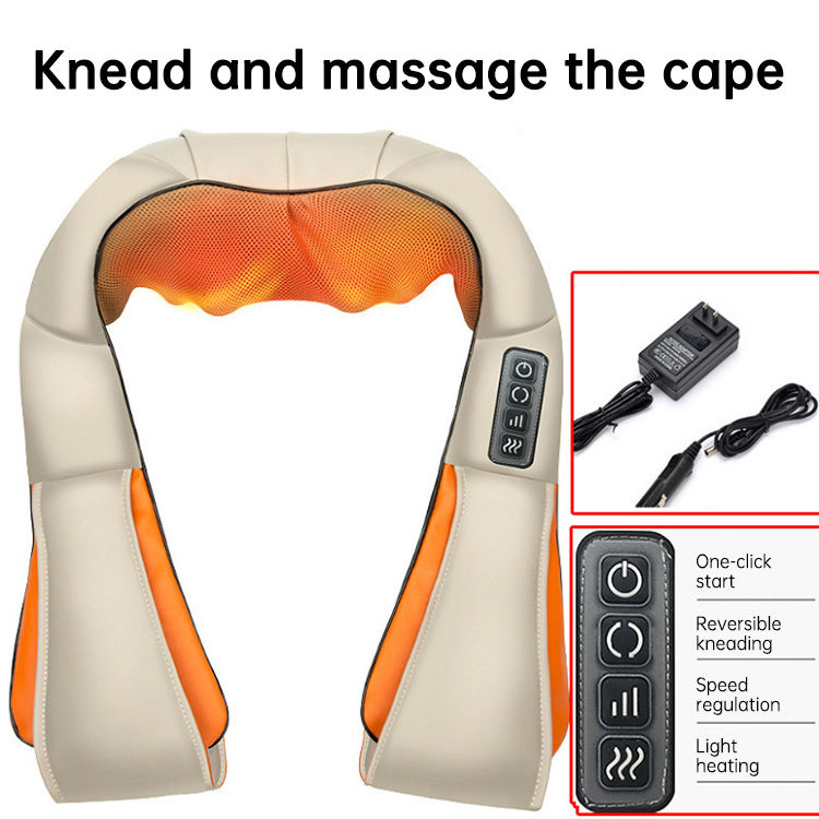Suyzeko OEM USB-C Rechargeable Shiatsu Back Shoulder Neck Massager Kneading Massage Hot Compress for Car & Household Pain Relief