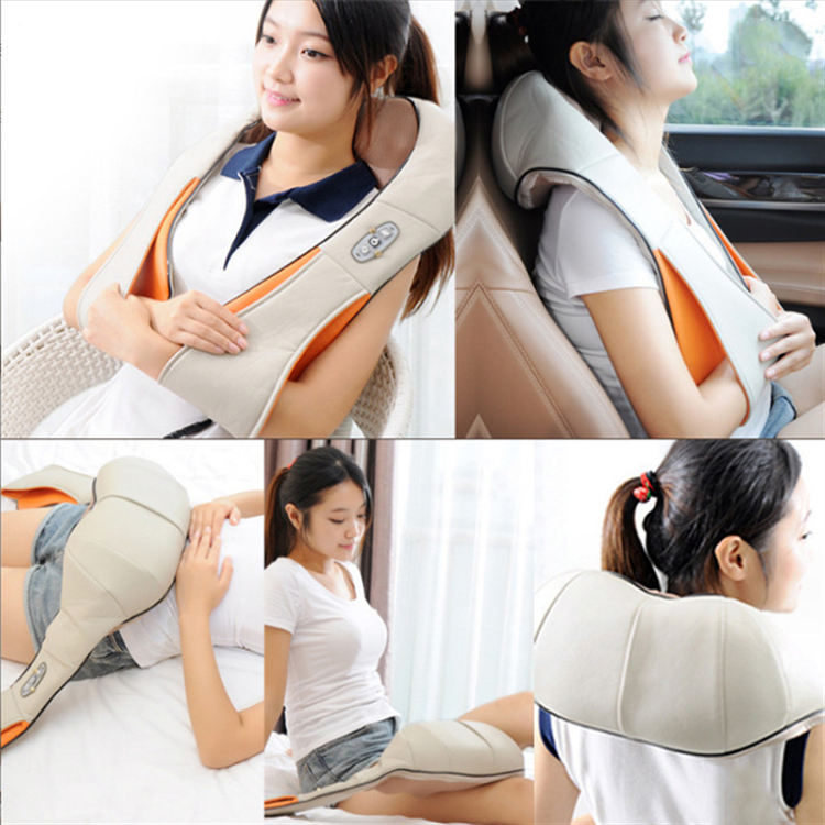 Suyzeko OEM USB-C Rechargeable Shiatsu Back Shoulder Neck Massager Kneading Massage Hot Compress for Car & Household Pain Relief