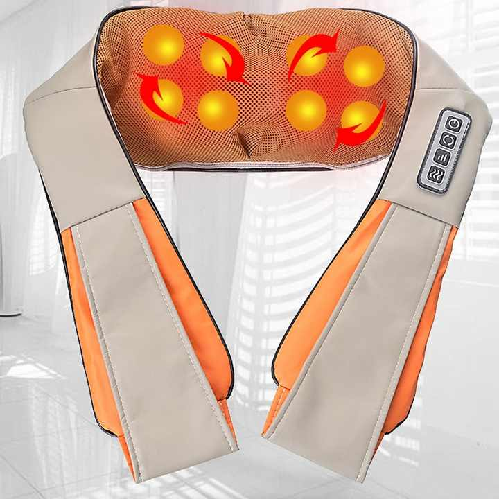 Suyzeko OEM USB-C Rechargeable Shiatsu Back Shoulder Neck Massager Kneading Massage Hot Compress for Car & Household Pain Relief
