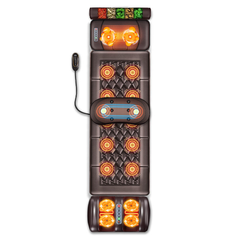 Electric Massage Mattress Full Body Shiatsu Vibrating Heating Massage Mat for Relaxing Massager