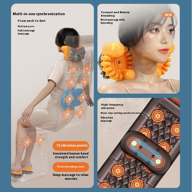 Electric Massage Mattress Full Body Shiatsu Vibrating Heating Massage Mat for Relaxing Massager