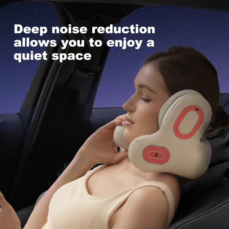 Noise-Cancelling U-shaped Vibration Pillow Bluetooth Enabled Pain Relief Neck & Back & Shoulder Massager Heat Feature for Travel