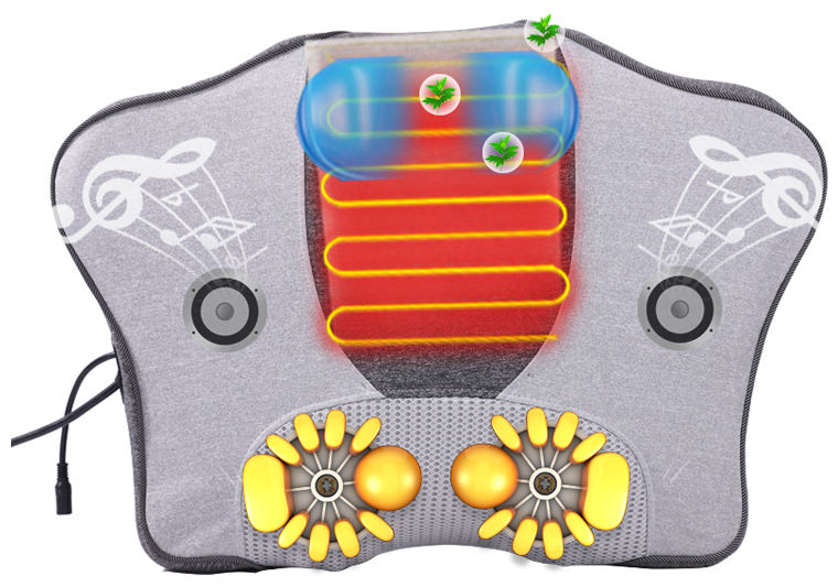 Vibrator Infrared Electronic Neck Massager 3D Kneading Heating Customized Color Logo Soft Neck Support Travel Massage Pillow