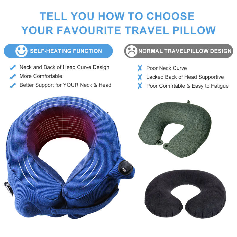 Five-speed Temperature Control Thermal Therapy Neck Travel Portable Self-heating Function Pillow