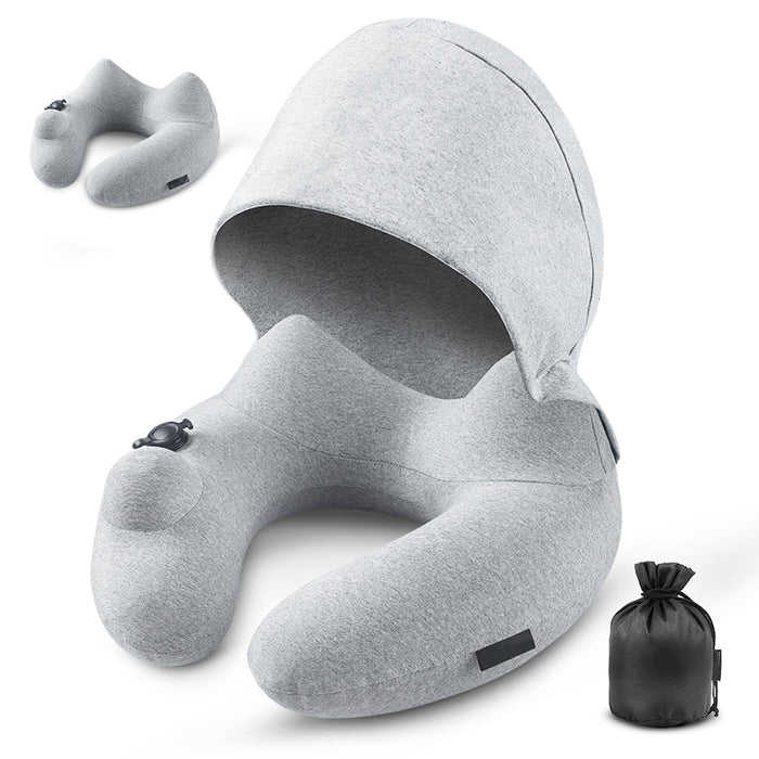 Neck Support Pillow U Shape Travel Custom Lightweight Ergonomic Inflatable Washable Polyester Air Massage Pillow