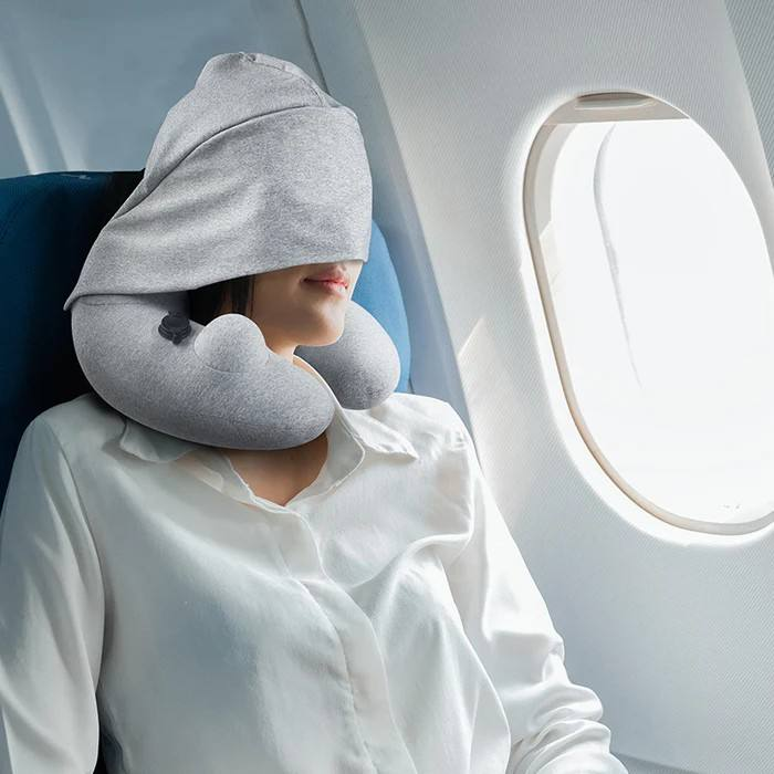 Neck Support Pillow U Shape Travel Custom Lightweight Ergonomic Inflatable Washable Polyester Air Massage Pillow