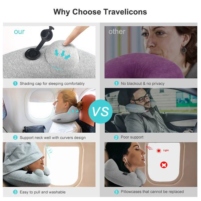 Neck Support Pillow U Shape Travel Custom Lightweight Ergonomic Inflatable Washable Polyester Air Massage Pillow